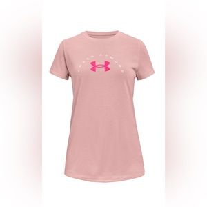 Youth Girls Under Armour Twist Arch Logo Tech Tee